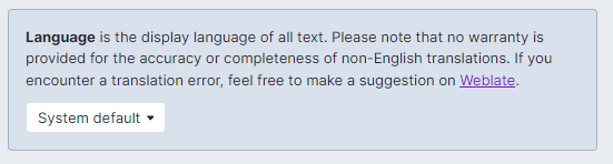 Image of language setting
