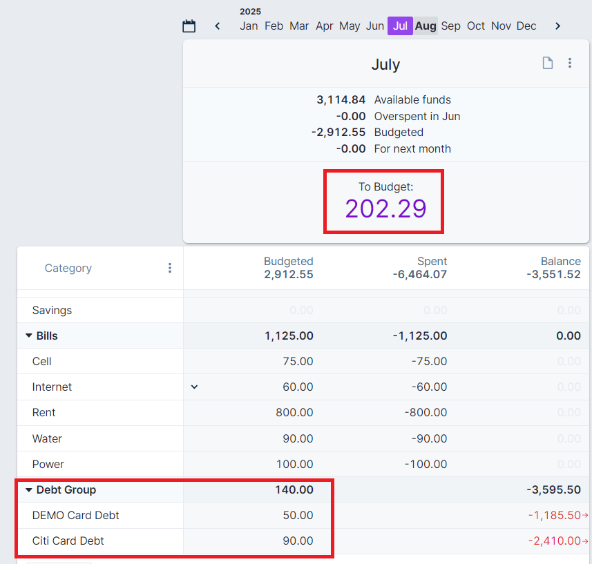 Budget after necessary expenses